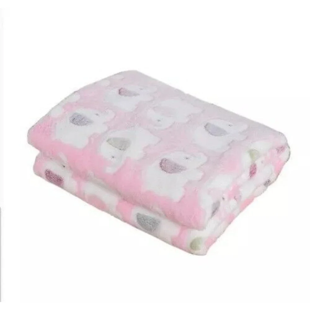 Pet Blanket Pink with Cute Elephants Size S Super Cozy NEW 23x16